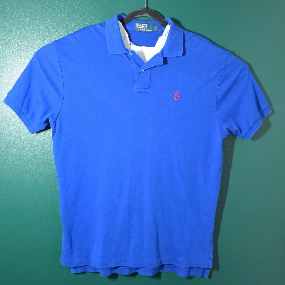 Polo by Ralph Lauren Blue Short Sleeve Shirt Size Large SKU 1-027
